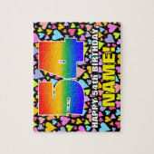 54e verjaardag — Fun, liefhebbende hartvormen + "5 Legpuzzel (Verticaal)