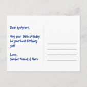 54e verjaardag: Fun sterren patroon, Regenboog 54, Briefkaart (Achterkant)