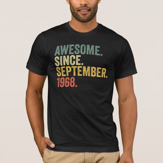 54e verjaardag Geweldige sinds september 1968 54 j T-shirt (Voorkant)