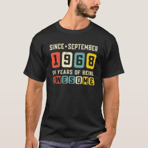54e verjaardag Geweldige sinds september 1968 Vint T-shirt