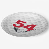 54e verjaardag golfbal ontwerp papieren bordje (Gekanteld)