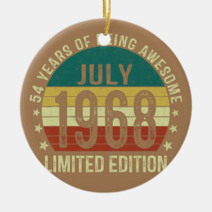 54e verjaardag juli 1968 Limited Edition 54th Keramisch Ornament