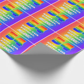 54e verjaardag: kleurrijk, vun regenboogpatroon # cadeaupapier (Hoek)
