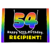 54e verjaardag: kleurrijke regenboog # 54, Naam va Groot Cadeauzakje (Voorkant)
