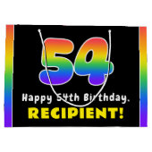 54e verjaardag: kleurrijke regenboog # 54, Naam va Groot Cadeauzakje (Achterkant)