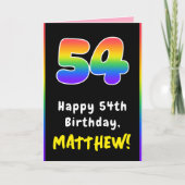 54e verjaardag: kleurrijke regenboog # 54, Naam va Kaart (Voorkant)