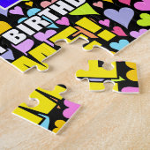 54e verjaardag — Leuk, lief hartvormig + “54” Legpuzzel (Zijkant)
