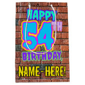 54e verjaardag: Leuk, Urban Graffiti geïnspireerd  Medium Cadeauzakje (Voorkant)