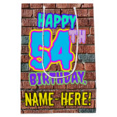 54e verjaardag: Leuk, Urban Graffiti geïnspireerd Medium Cadeauzakje (Achterkant)