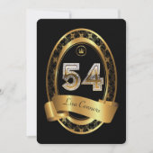 54e verjaardag, man verjaardagsfeestvrouw, elegant kaart (Voorkant)