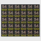 54e verjaardag: Naam & Faux Wood Grain Patroon "54 Cadeaupapier (Vlak)