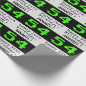 54e verjaardag - Nerdy / Geeky stijl "54" en naam Cadeaupapier (Hoek)