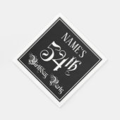 54e verjaardag Partij — Fancy Manuscript + de Naam Servet (Hoek)