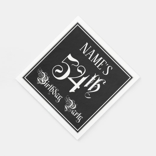 54e verjaardag Partij — Fancy Manuscript + de Naam Servet (Hoek)