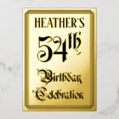 54e verjaardag Partij — Legant Manuscript + de Naa Folie Uitnodiging (Voorkant)