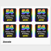 54e verjaardag: Regenboogspectrum # 54, Aangepaste Vierkante Sticker (Vel)