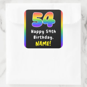 54e verjaardag: Regenboogspectrum # 54, Aangepaste Vierkante Sticker