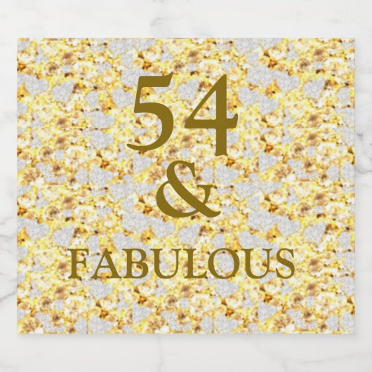 54e verjaardag sparkling wijnetiket (Enkel label)