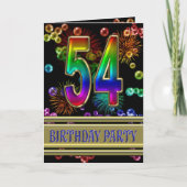 54e verjaardag uitnodiging van de partij Birthday (Voorkant)