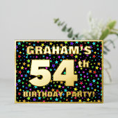 54e verjaardag van de gevechtsdag - Fun, kleurrijk Folie Uitnodiging (Staand Voorkant)