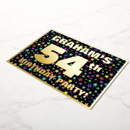 54e verjaardag van de gevechtsdag - Fun, kleurrijk Folie Uitnodiging (Gedraaid)