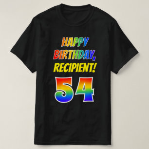 54e verjaardag — Vet, Leuk, Regenboog 54, Aangepas T-shirt