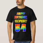 54e verjaardag — Vet, Leuk, Regenboog 54, Aangepas T-shirt (Voorkant)