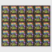 54e verjaardag: vuurwerk, regenboogblik # "54" cadeaupapier (Vlak)