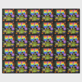 54e verjaardag: vuurwerk, regenboogblik # "54" cadeaupapier