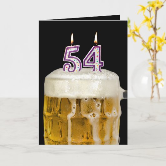 54e verjaardag zwarte bier kaart (Gele Bloem)
