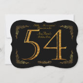 54e verjaardagsfeestje 54e, grote Gatsby, zwart & Kaart (Voorkant)