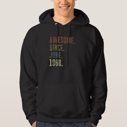 54e Vintage Geweldige sinds juni 1968 Hoodie (Voorkant)