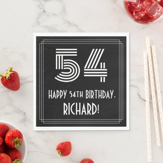 54ste verjaardag: Art Deco Geïnspireerde look "54" Servet (Insitu)