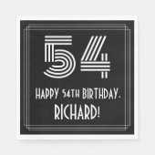 54ste verjaardag: Art Deco Geïnspireerde look "54" Servet (Voorkant)