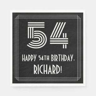 54ste verjaardag: Art Deco Geïnspireerde look "54" Servet