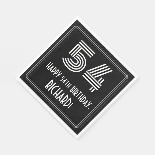 54ste verjaardag: Art Deco Geïnspireerde look "54" Servet (Hoek)