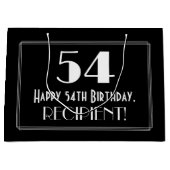 54ste verjaardag: Art Deco geïnspireerde stijl "54 Groot Cadeauzakje (Voorkant)