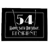 54ste verjaardag: Art Deco geïnspireerde stijl "54 Groot Cadeauzakje (Achterkant)