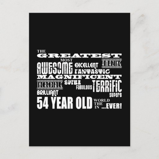 54ste verjaardag grootste vierenvijftig jaar oud uitnodiging briefkaart (Voorkant)