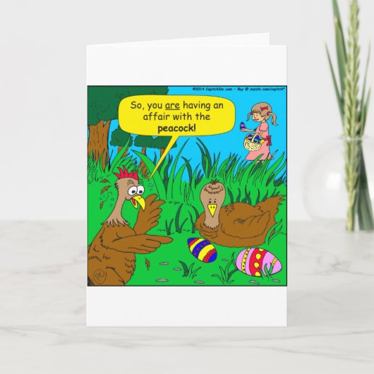 554 Behandeling met peacock cartoon Feestdagen Kaart (Voorkant)