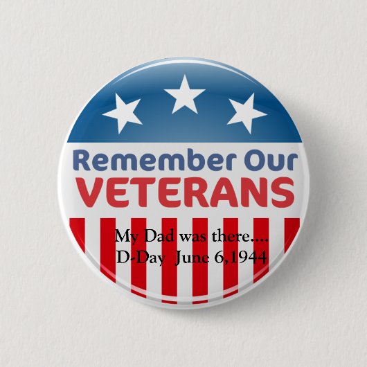 555754 dierenarts, mijn vader was er...D-Dag 6, .. Ronde Button 5,7 Cm (Voorkant)