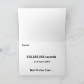 555.555.555 seconden kaart (17 jaar + 7 maanden) (Binnen)