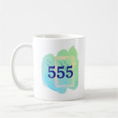 555 Angel Nummer Transformatie Affirmatie Koffiemok (Links)