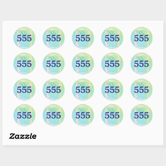 555 Angel Nummer Transformatie Affirmatie Ronde Sticker (Vel)