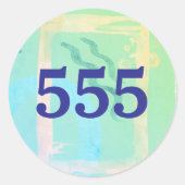 555 Angel Nummer Transformatie Affirmatie Ronde Sticker (Voorkant)