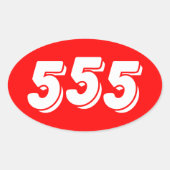 555 OVALE STICKER (Voorkant)
