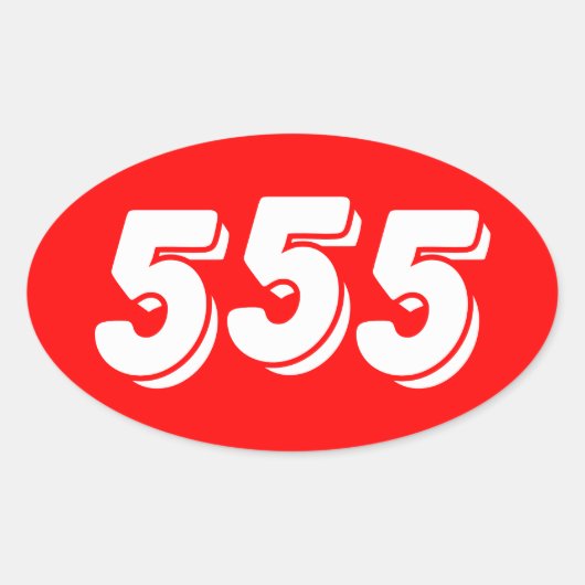 555 OVALE STICKER (Voorkant)