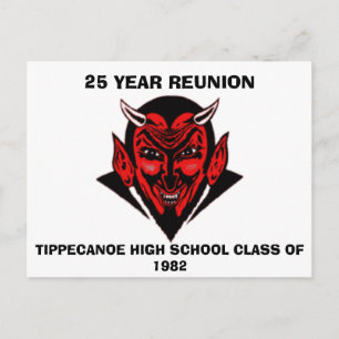 555, TIPPECANOE MIDDELBARE SCHOOL KLASSE VAN 1982, UITNODIGING BRIEFKAART