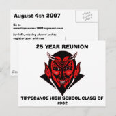 555, TIPPECANOE MIDDELBARE SCHOOL KLASSE VAN 1982, UITNODIGING BRIEFKAART (Voorkant / Achterkant)