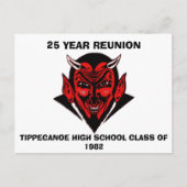 555, TIPPECANOE MIDDELBARE SCHOOL KLASSE VAN 1982, UITNODIGING BRIEFKAART (Voorkant)